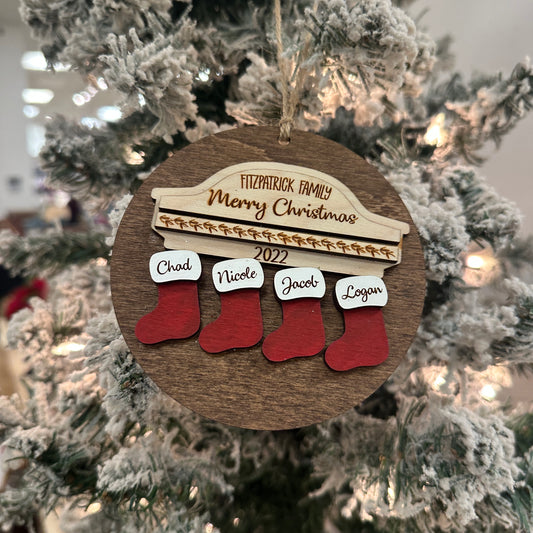 Personalized Family stocking ornament